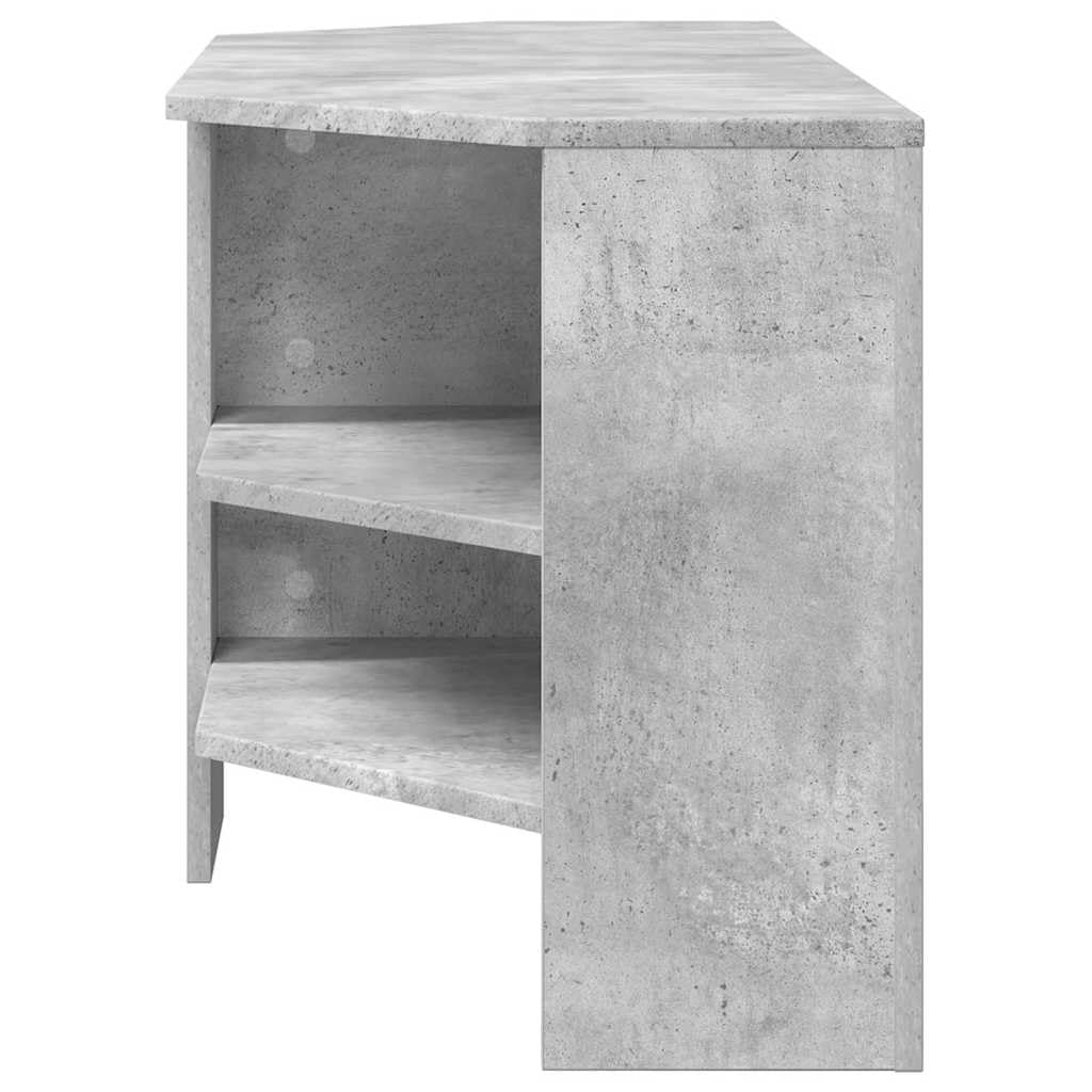 Eck TV Schrank Beton Grau 102 x 41 x 50 cm Fernsehschrank Lowboard aus Holzwerkstoff - Platzsparendes Eck-TV-Board mit 2 Ablagen für Wohnzimmer und Media-Zubehör
