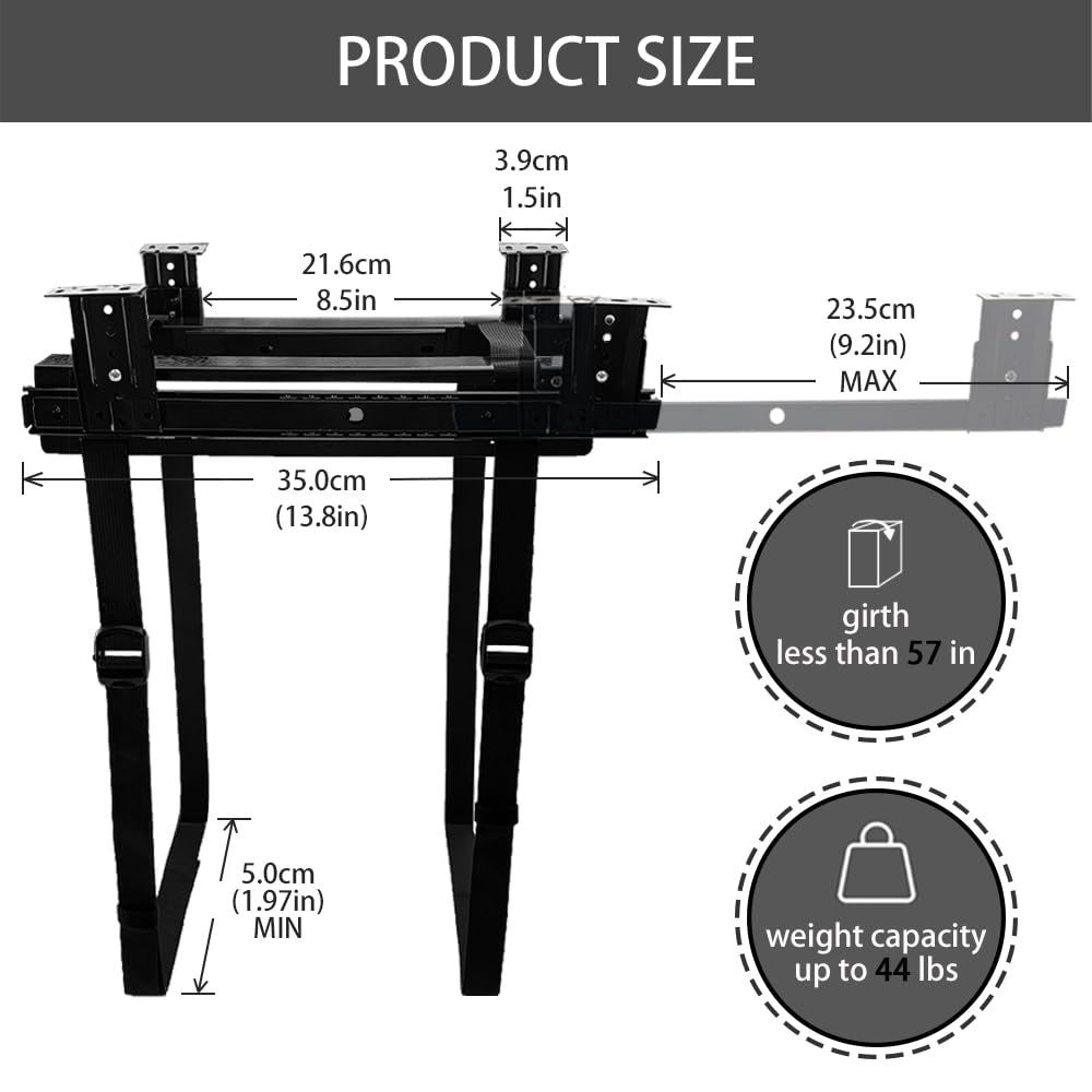 Soporte deslizante para PC debajo del escritorio con esponja antiarañazos, soporte ajustable para CPU para torre de computadora (negro (acceso deslizante)) 4