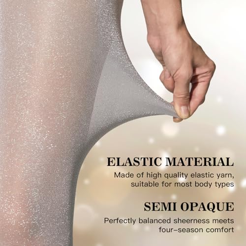 MANZI Women's Lurex Shimmer Tights Metallic Sparkly Glitter Tights 50 Denier Opaque Shiny Pantyhose4