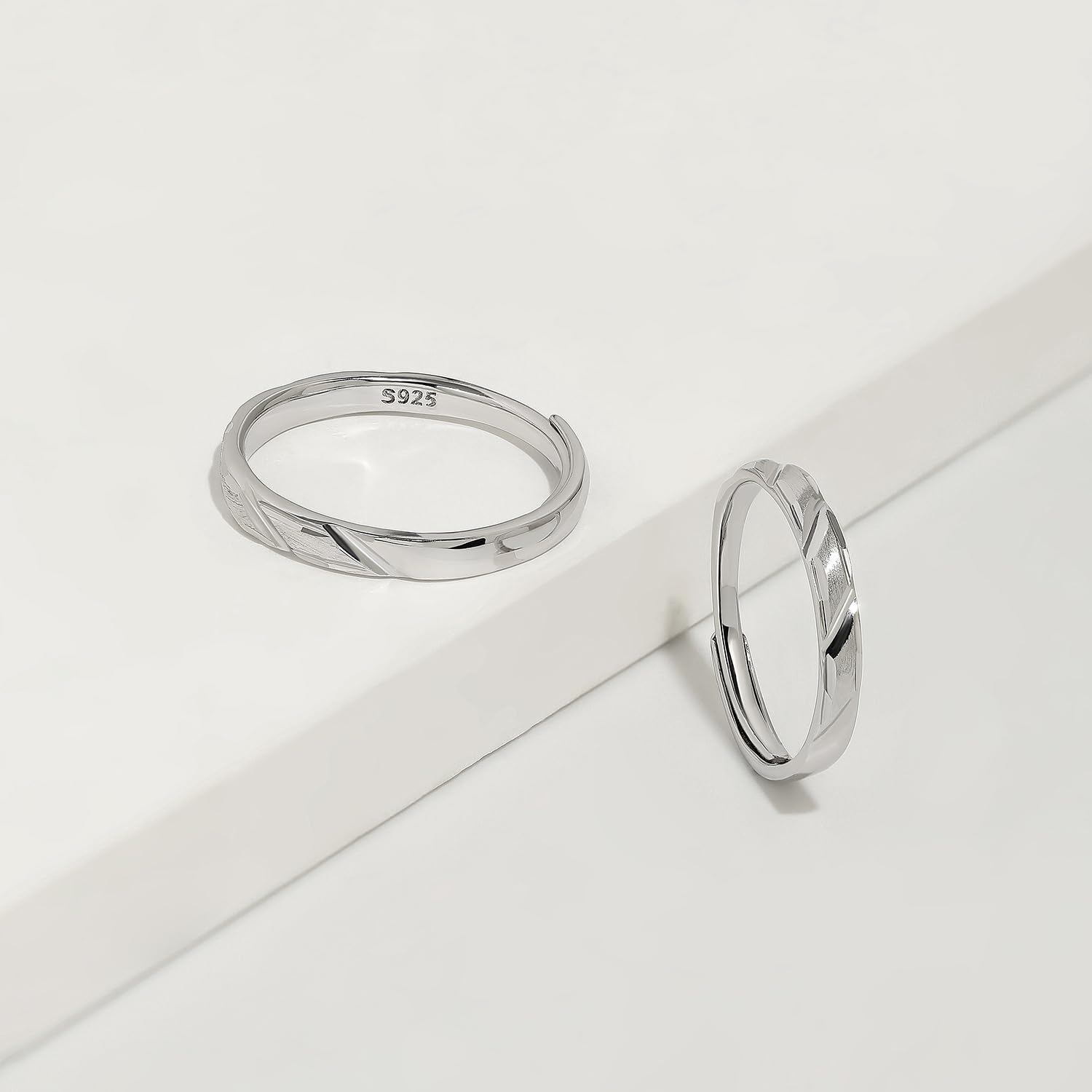 Meissa Plata de Ley 925 Anillos Pareja Alianzas Boda Ajustable Anillo Compromiso Regalos