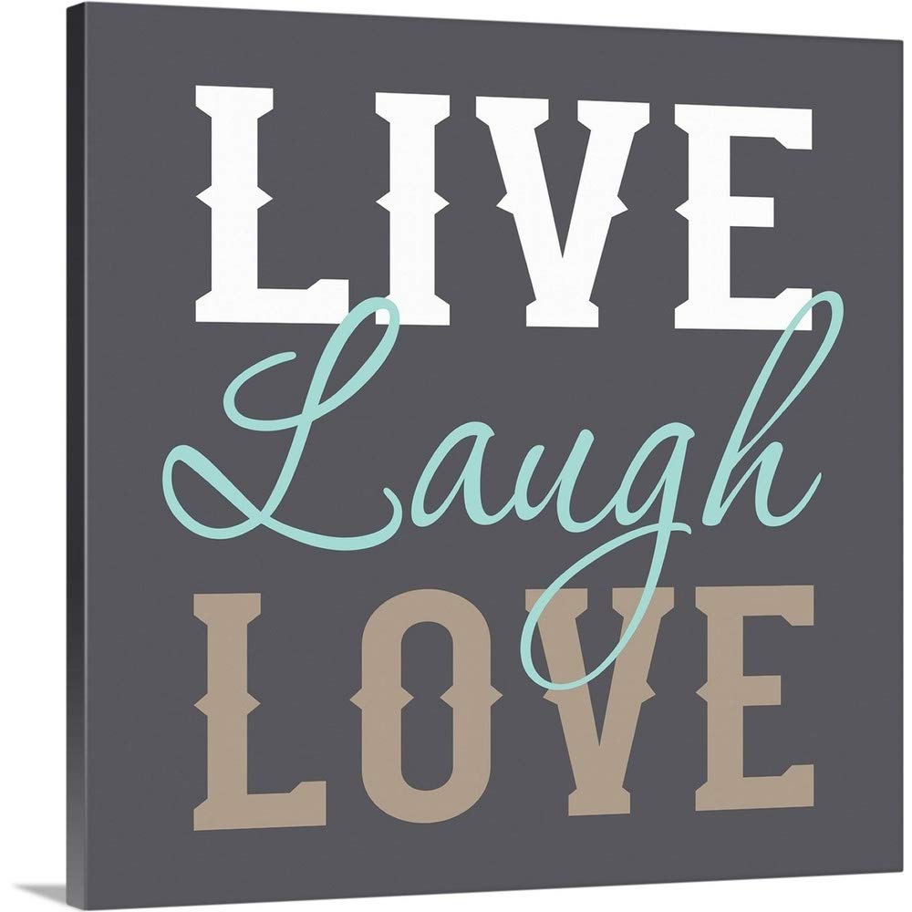 Live Laugh Love Canvas Wall Art Print, 12"x12"x1.25"