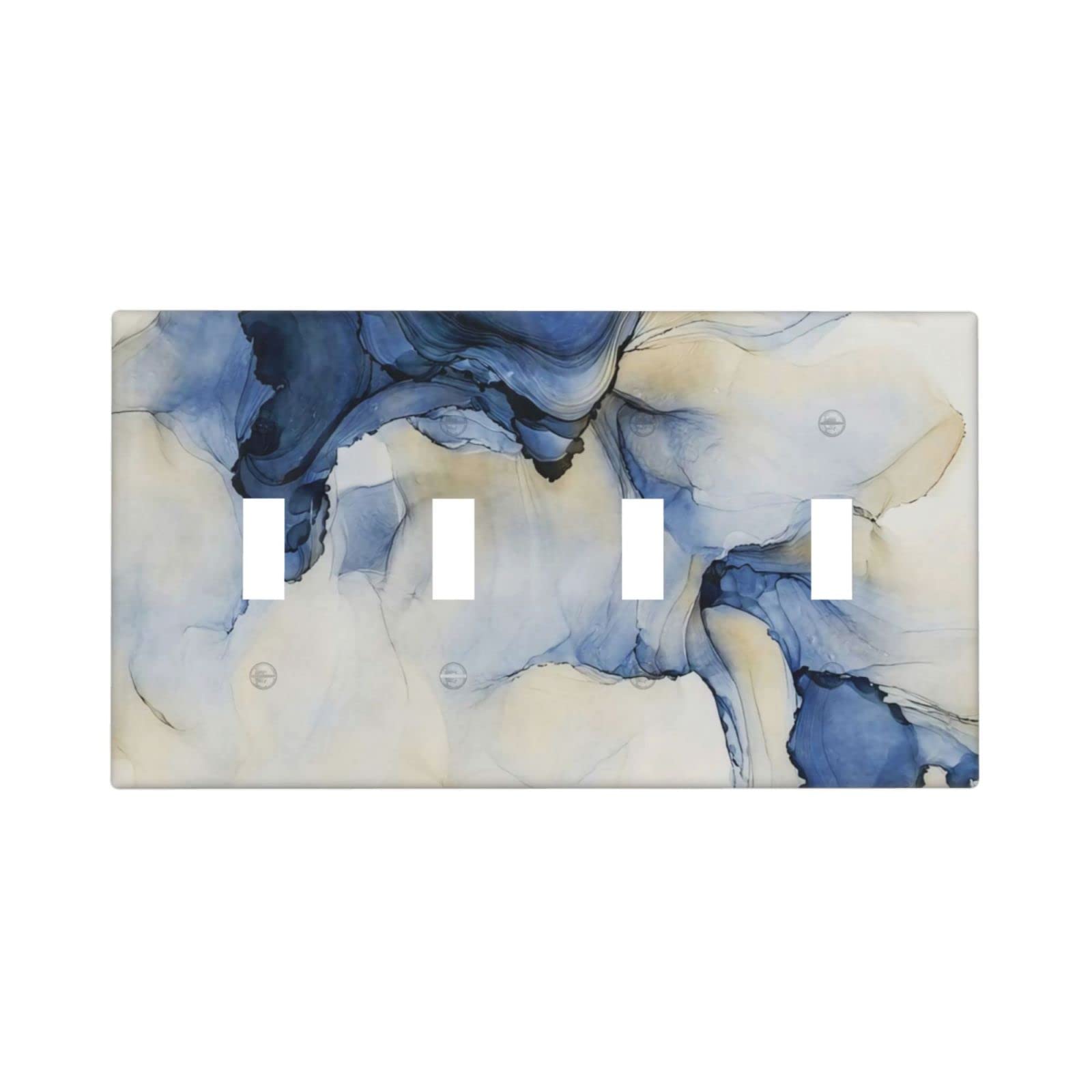 Placa de pared Quad Toggle anti-manchas con diseño de mármol azul para ocultar imperfecciones