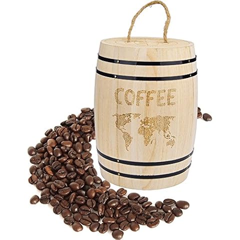 Kaffeedose Luftdicht mit Deckel Holz Kaffeebohnen luftdichter Behälter Cover