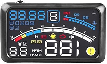 Car Head UP HUD Windshield Display, 5.5In Extra Large HD Display for Car with Automatic Adjustable Light, OBD2 Speed RPM Fuel Consumption Water Temperature Projector