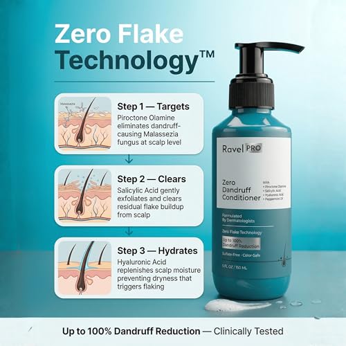 Image of Ravel PRO Anti Dandruff Conditioner | Soothes Scalp Irritation | Reduces Itchiness & Prevents Dandruff | Suitable For All Hair Types | Conditioner for Flake Control | Men & Women - 150ml
