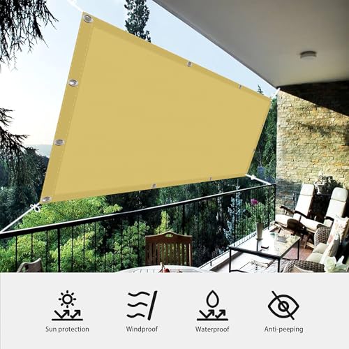 Voile d'ombrage rectangle extérieur jaune sable filet antidéchirure 180x800 - 5