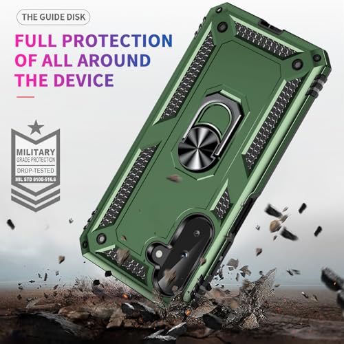 Coque Samsung Galaxy A26 Yiakeng vert militaire avec protège-écran