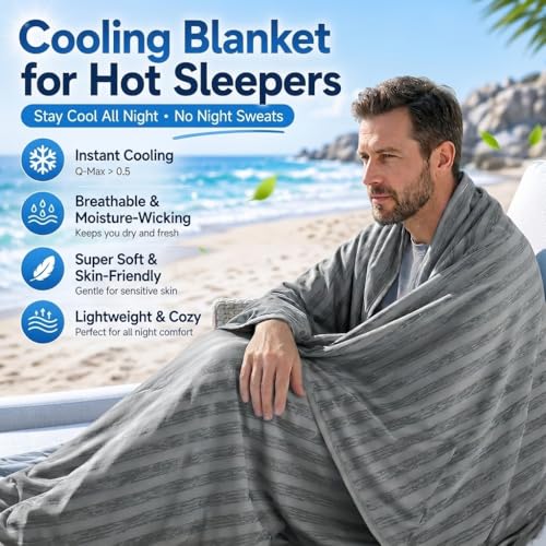 Image of Guohaoi Cooling Blanket for Hot Sleepers and Night Sweats 50 inchx70 inch Twin Size