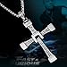 Ruimeng Silver Plated Fast & Furious Dominic Toretto's Cross Necklace with Jewelry Box (Silver) Christmas Gifts