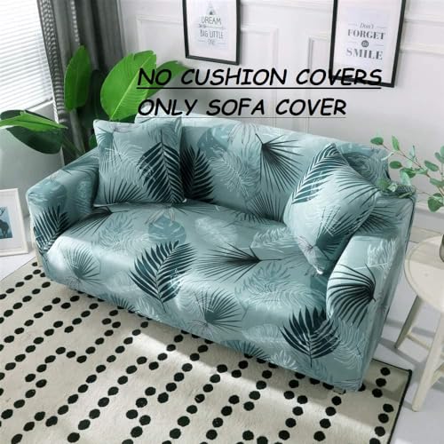 Image of Gurnoor Universal Triple Seater Sofa Cover Big Elasticity Cover for Couch 140 GSM Sofa Slipcover (Green-Leaf, 185-230cm)
