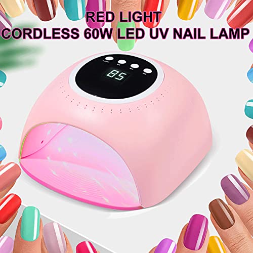 Kabellose UV LED Lampe, 60W Wiederaufladbarer Nageltrockner für Gel Nagellack, Schnell Trocknendes Gel Nagellicht mit 4… – Bild 7