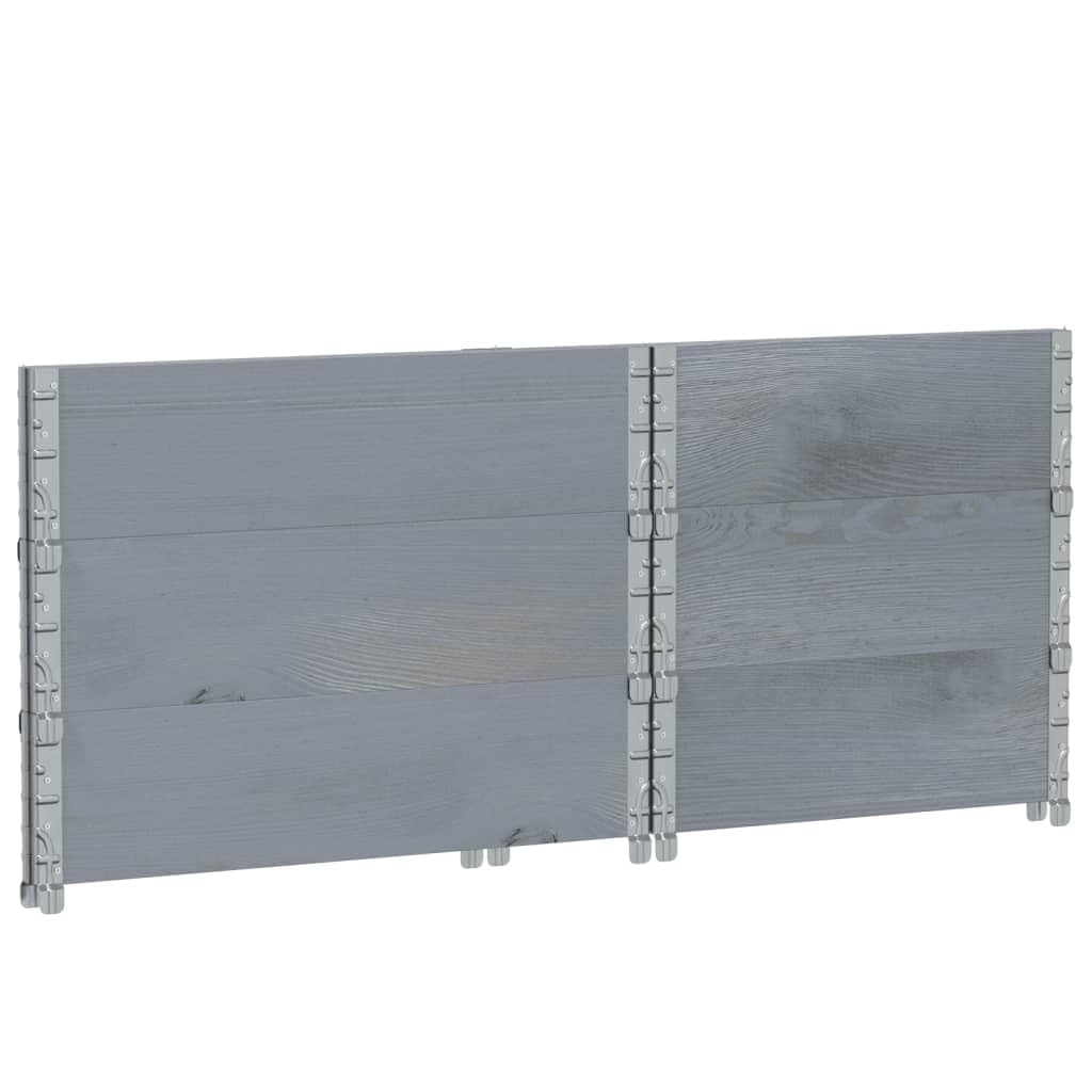 Hochbeet Grau 80x60x60 cm stapelbar klappbar Kiefer Massivholz 20 mm stark platzsparendes Balkongarten Gartenbeet für Blumen Kräuter Gemüse auf Terrasse Balkon Outdoor