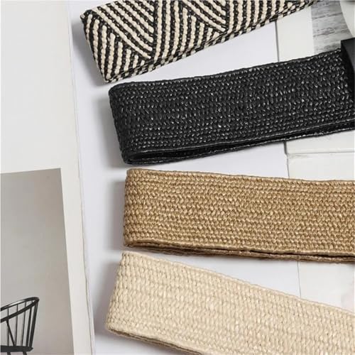 Woven Stretch Elastic Straw Belt Dress Waist Band Expandable Stretch Belts Straw Belts for Women4