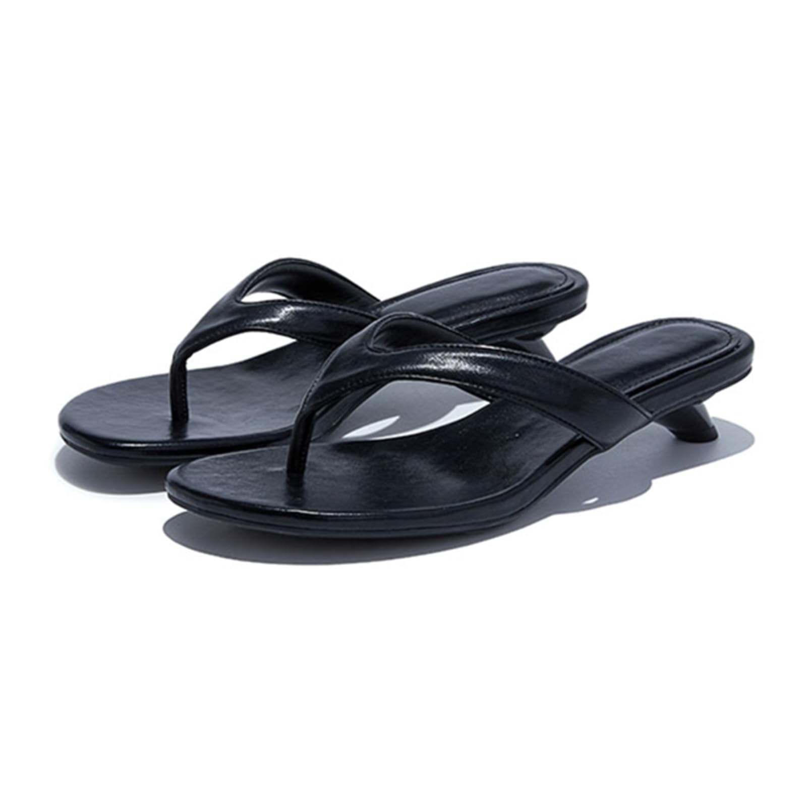 Ciabatte infradito da donna in pelle, scarpe estive con tacco alto, sandali infradito sexy, antiscivolo di alta qualità Street Style