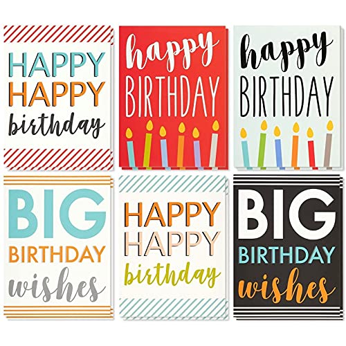 Best Paper Greetings Large Birthday Cards Box Set – 12 Pack Jumbo Happy Birthday Cards, 6 Assorted Designs, Birthday Cards Bulk, Envelopes Included, 8.5 x 11 Inches