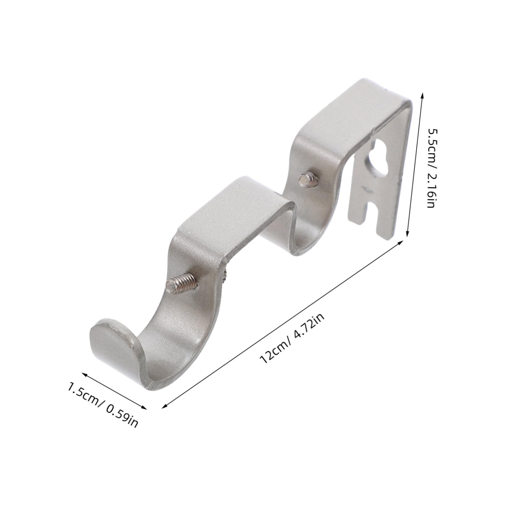 BESTYASH Supports de Tringle à Rideaux Doubles en Fer Argenté, Lot de 6