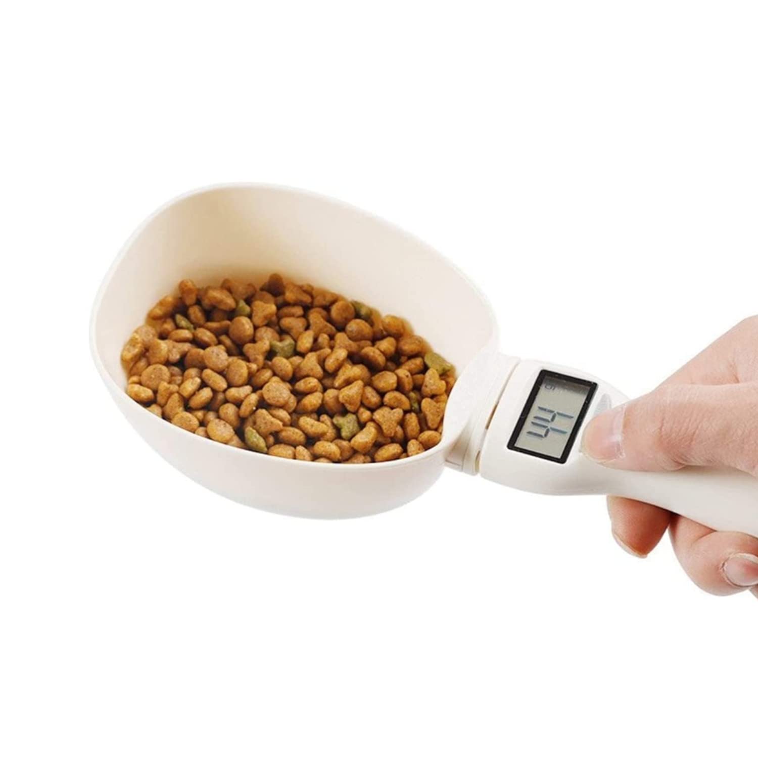 GUDAN Pet Food Measuring Scoop Scale, Kitchen Digital Food Measuring Spoon for Dog Cat, Portable Feeding Bowls for Measuring Pets Food