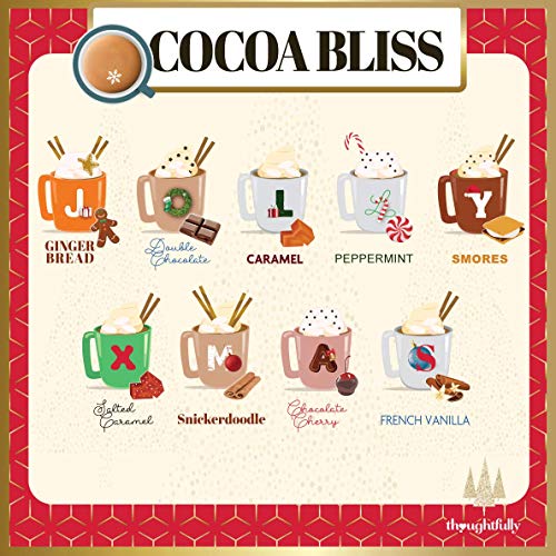 Thoughtfully Gifts, Hot Chocolate Variety Gift Set, Includes 9 Delicious Hot Cocoa Flavors Like Sweet Caramel, Gingerbread, French Vanilla, Salted Caramel, Peppermint Mocha, S'mores and More, Set of 9