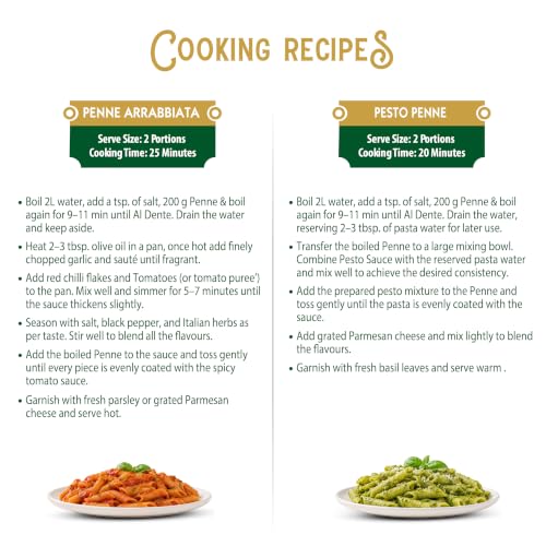 Image of Del Monte Penne Pasta (Imported) | Durum Wheat Semolina| No Maida | High in Dietary Fibre | Source of Protein | Cholesterol Free | Low Calories | No Artificial Ingredients, Salt & Sugar | 500g