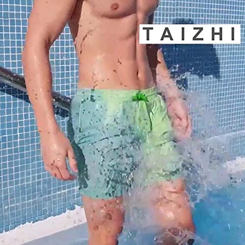 bigbigfamily Calções de banho para homem, calções de banho macios de secagem rápida - cordões ajustá