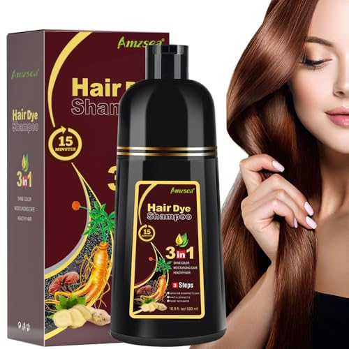Champú de café natural para teñir el cabello - Champú instantáneo para teñir el cabello de hombres y mujeres,Champú de café de larga duración para el cabello(Light Brown)