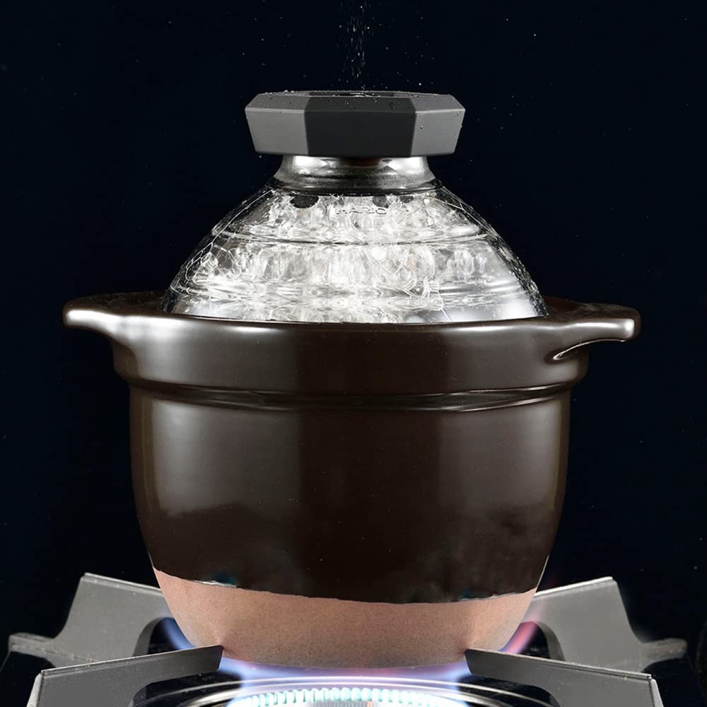 Amazon｜HARIO[ハリオ] フタがガラスのご飯釜 1合専用 萬古焼 炊飯
