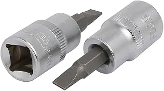 Aexit 49mm Length Hand Operated Tools 5.5mm Slotted Bit 3/8-inch Square Socket Adapter 2pcs Model:44as514qo634