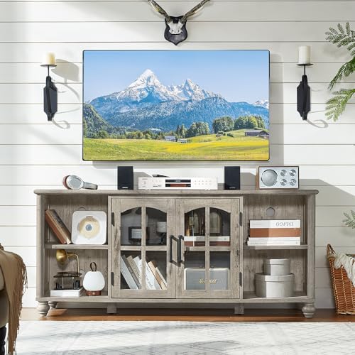 Image of RWYHG Farmhouse TV Stand for 60 in TV, Entertainment Center for Living Room