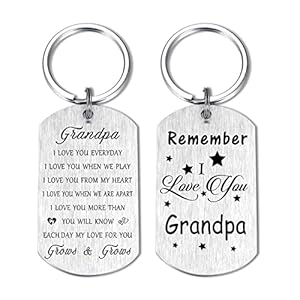 Grandpa I Love You Keychain Gifts, Father’s Day Gift for Grandpa, Happy Birthday Present to My Grandfather from Grandson…