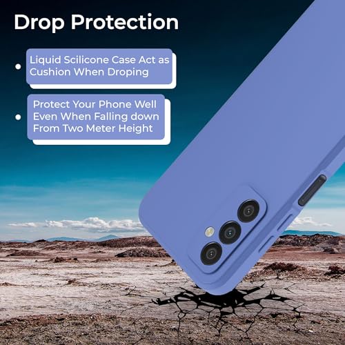Image of A rtistque Liquid Silicone Matte Shockproof Flexible with Camera Protection Soft Back Cover Case for Samsung Galaxy F23 5G - Blue