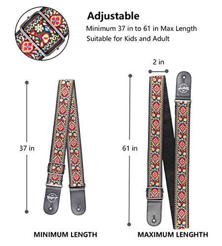 Sangle de Guitare Jacquard Weave Cuir Véritable Fin Vintage Classic pour Basse Acoustique électrique Ukulélé Concert… - Les Beatles, Paul McCartney, John Lennon, RIngo Starr, George Harrison Sangle de Guitare Jacquard Weave Cuir Véritable Fin Vintage Classic pour Basse Acoustique électrique Ukulélé Concert… – Image 7
