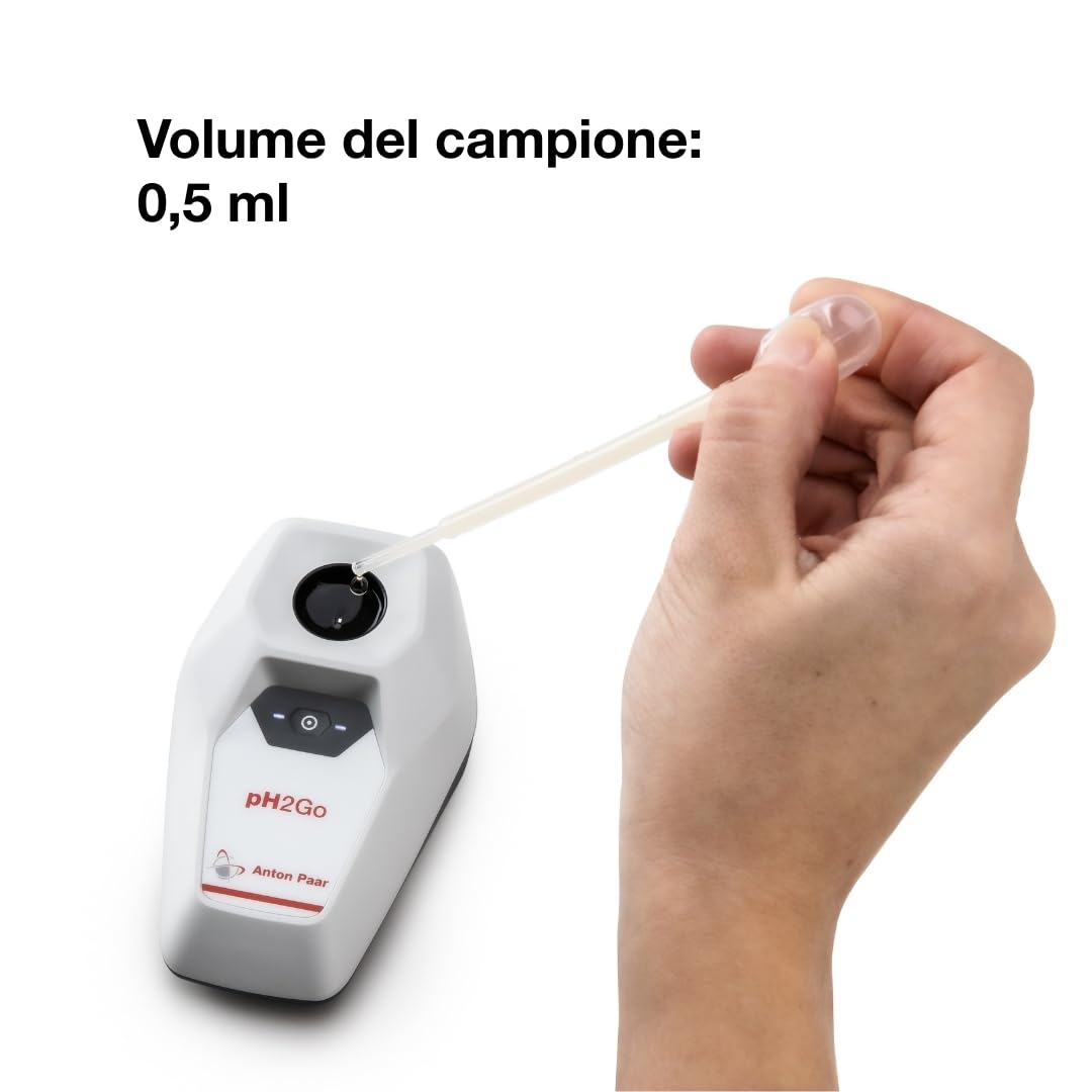 pH2Go, misuratore di pH digitale di Anton Paar - Sensore ISFET senza vetro, calibrazione guidata (ATC), alta precisione, connessione con app (iOS/Android) | idroponica, acquario, piscina, acqua, birra