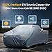 GMC Sierra Truck Cover Custom Fit 2002-2025 Double/Extended/Crew Cab Short Bed(5.7'-6.6') With Door Zipper, 10 Layer Pickup Truck Cover Waterproof All Weather, Car Tarp for Wind Dust Sun etc Protecor.