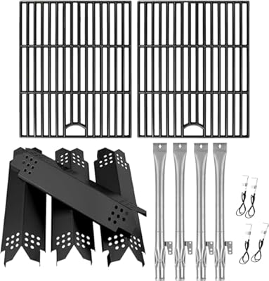 BBQration Replacement Parts for Nexgrill 4-Burner 720-0830 720-0830H 720-0830A 720-0830HR 720-0830T, Cooking Grate, Heat Shield and Burner Kit for Nexgrill Replacement Parts 4-Burner