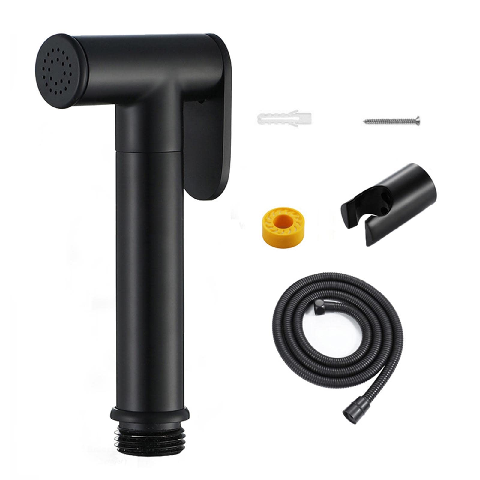 Grifo para Wc Bidet Grifo Ducha Higienica para Wc Bidé de Mano Pulverizador de Baño con Manguera Latón Agua Fria Ducha Bidet para Wc,Negro