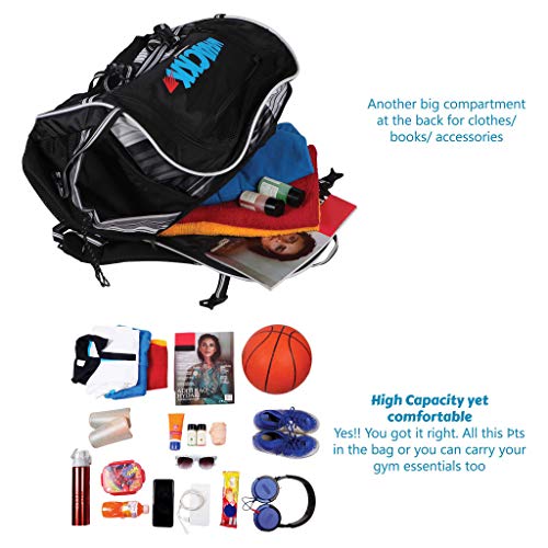 Image of WHACKK Champion Soccer |Football Kitbag Bags|Basketball Volleyball Throwball Equipment Backpack |Football & Helmet Pocket |Exercise Mat Holder|Gym |Access Pockets|Sports Men Boys Bag