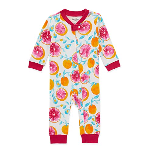 Image of Burt's Bees Baby Baby Girls' Sleep and Play Pajamas zipped jumpsuit