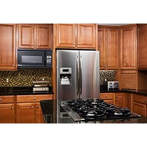 Impecca OM 1600K 16 cu ft Over the Range 30 Microwave Oven 1000 Watts with Surface Light 2 Speed Vent System Touch pad Controls Digital Clock Timer LED Display and Child Lock Black