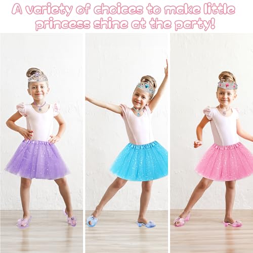Princess Dress Up Toys, Jewelry Boutique Kit, 3 Color Skirts, Shoes, Crowns, Girls Toys for 3 4 5 6 Year Old