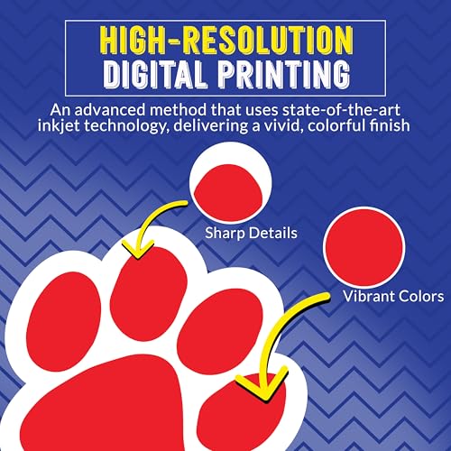 Image of Solid Design Paw Locker Magnet 5 Inch 4 Pack, Dog Lover Gift, Made in USA | Heavy duty magnetic decal for car, truck, SUV or fridge, full color UV printed