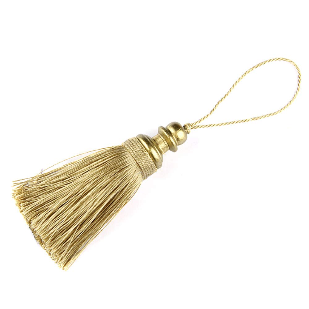 4 Piezas/8 Piezas de borlas largas para Manualidades, Suministros Decorativos, Bricolaje, Cortina, Ropa, cordón de Costura, Flecos, Adornos Colgantes, Mezcla, 4 Piezas (Oro 4 Piezas)