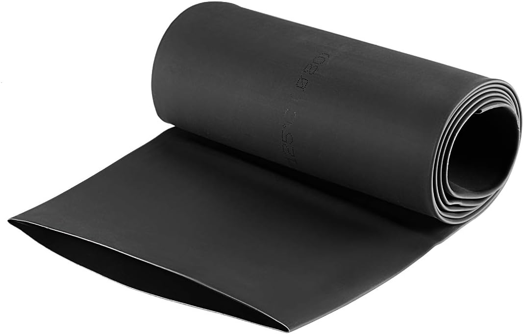 Heat Shrink Tubing, 80mm Dia 128mm Flat Width 2:1 Shrinkable Tube Wraps Electric Insulation Wire Bundling 1m - Black