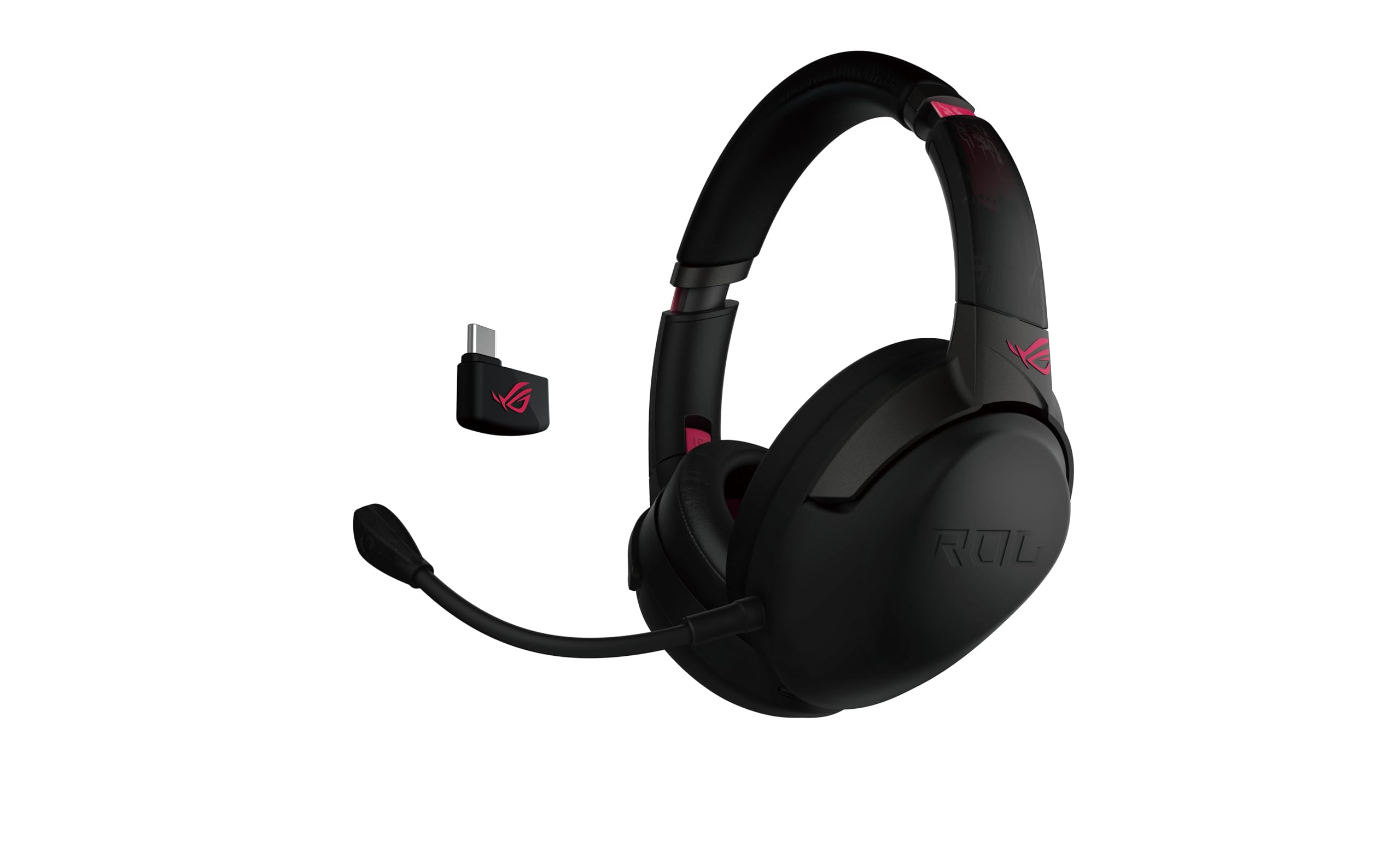 Asus ROG Strix Go 2.4 Electro Punk Is A Usb-C™ 2.4 Ghz Wireless Gaming Headset Equipped With An Ai-Powered Noise-Cancelling Microphone That Provides Low-Latency Performance Across Multiple Platforms