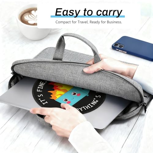 Image of Dumpster Fire Round Mouse Pad 8.6 x 8.6 Inch, Cute Funny Mousepad for Laptop Gaming, Stitched Edge Non-Slip Rubber Base, Home Office Decor Desk Accessories, It's Fine I`m Fine Everything is Fine