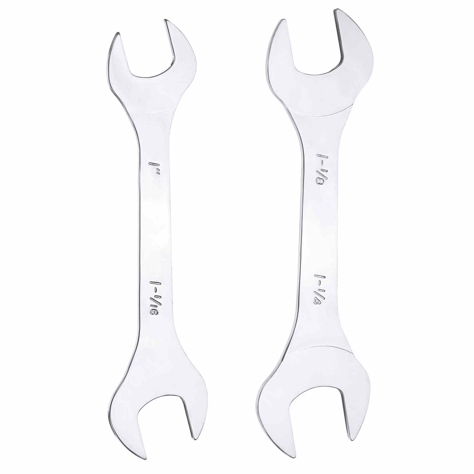 HARFINGTON 2pcs Double Open End Thin Wrench Set 1" 1-1/16" 1-1/8" 1-1/4" SAE Super Thin Small Flat Head Wrench Mirror Polished Open Ended Spanner for