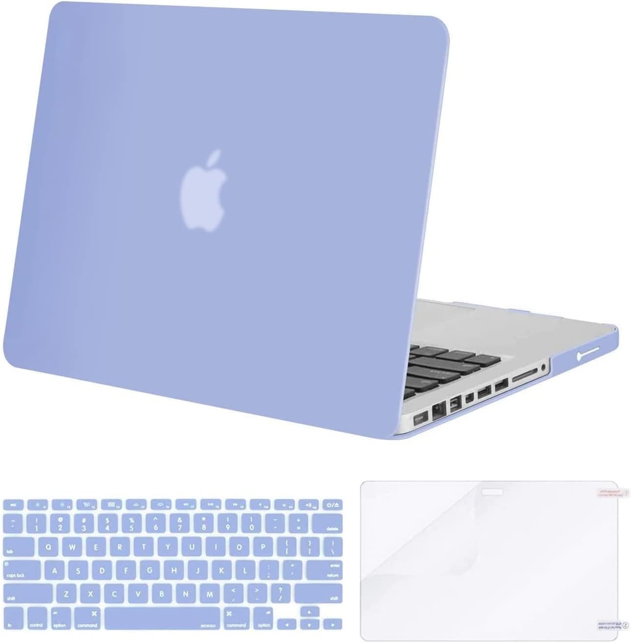 MOSISO Plastic Hard Shell Case & Keyboard Cover & Screen Protector Only Compatible with MacBook Pro 13 inch (A1278, Old Version with CD-ROM), Release Early 2012/2011/2010/2009/2008, Serenity Blue
