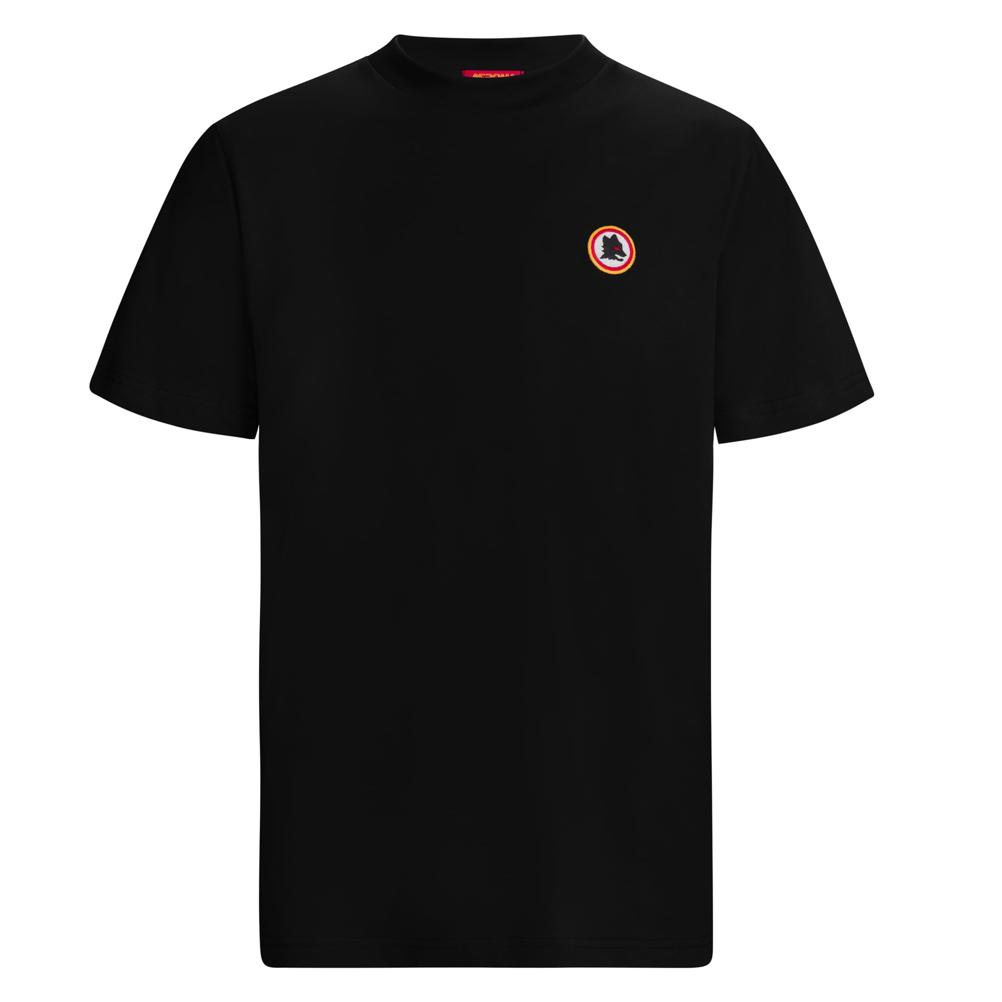 A.S. ROMA SRL Wolf Embroidery Unisex Adult T-Shirt (Pack of 1) Black