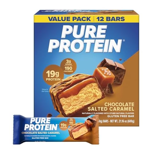 Pure Protein Bars, High Protein, Nutritious Snacks to Support Energy, Low Sugar, Gluten Free, Chocolate Salted Caramel, 1.76 oz., 12 Count (Pack of 1) (Packaging May Vary)