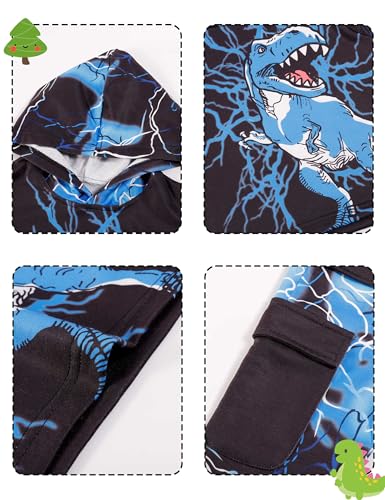 Image of Toddler Boy Fall and Winter Clothes Long Trousers + Hooded Sweatershirts Dinosaur Suit Two-piece Set