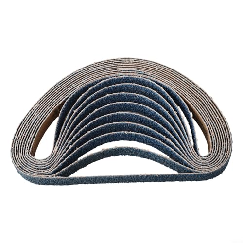10 correas de lijado de circonia de grano 40/60/80/120, 20 mm x 520 mm, para lijadora eléctrica portátil, amoladora de mesa, pulido de madera de metal (10 unidades de grano 40)